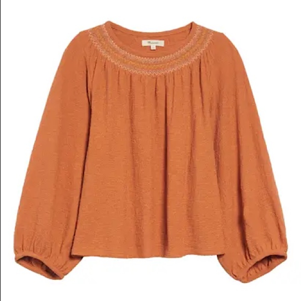 Madewell Superlight Jaquard Embroidered Top